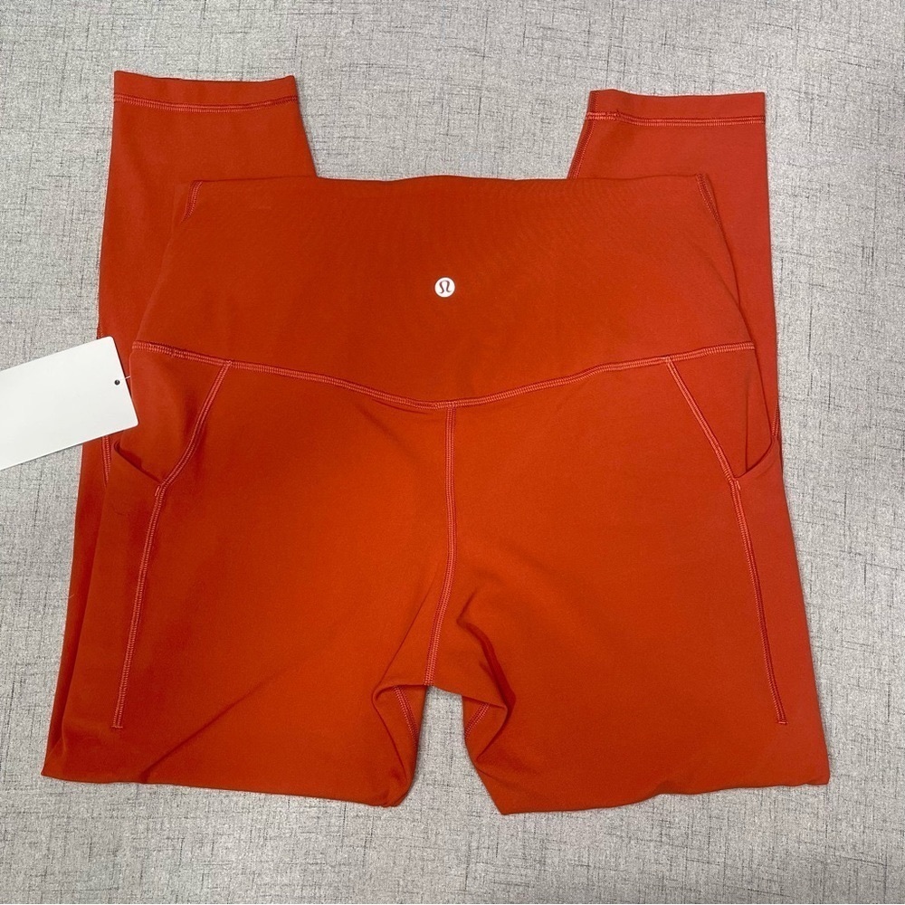 Lululemon Align High Rise Pants Leggings with Pockets Cayenne Orange 12 14 NWT - Picture 9 of 12